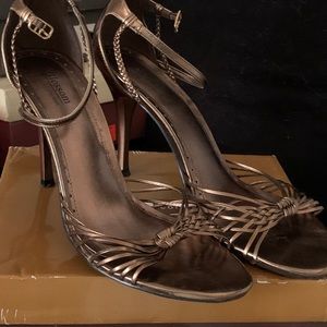 Bronze high heel sandals